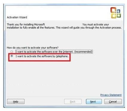 phone number to activate office 2011